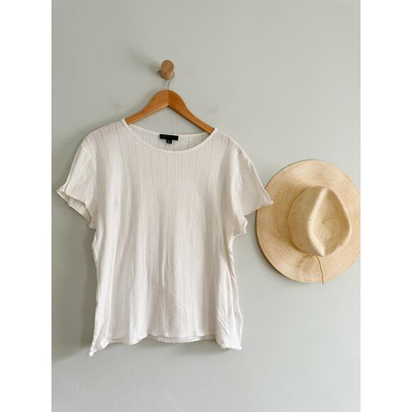 J.Crew | Pointelle short-sleeve T-shirt in Ivory | Sz XXL - Picture 2 of 8